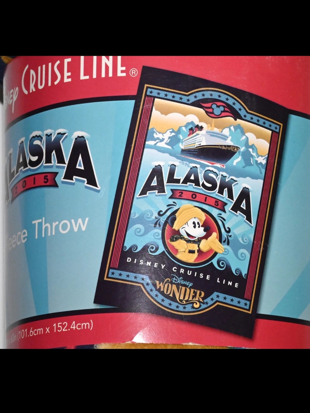 Disney Cruise Line 2015 Alaska Mickey Fleece Throw Blanket